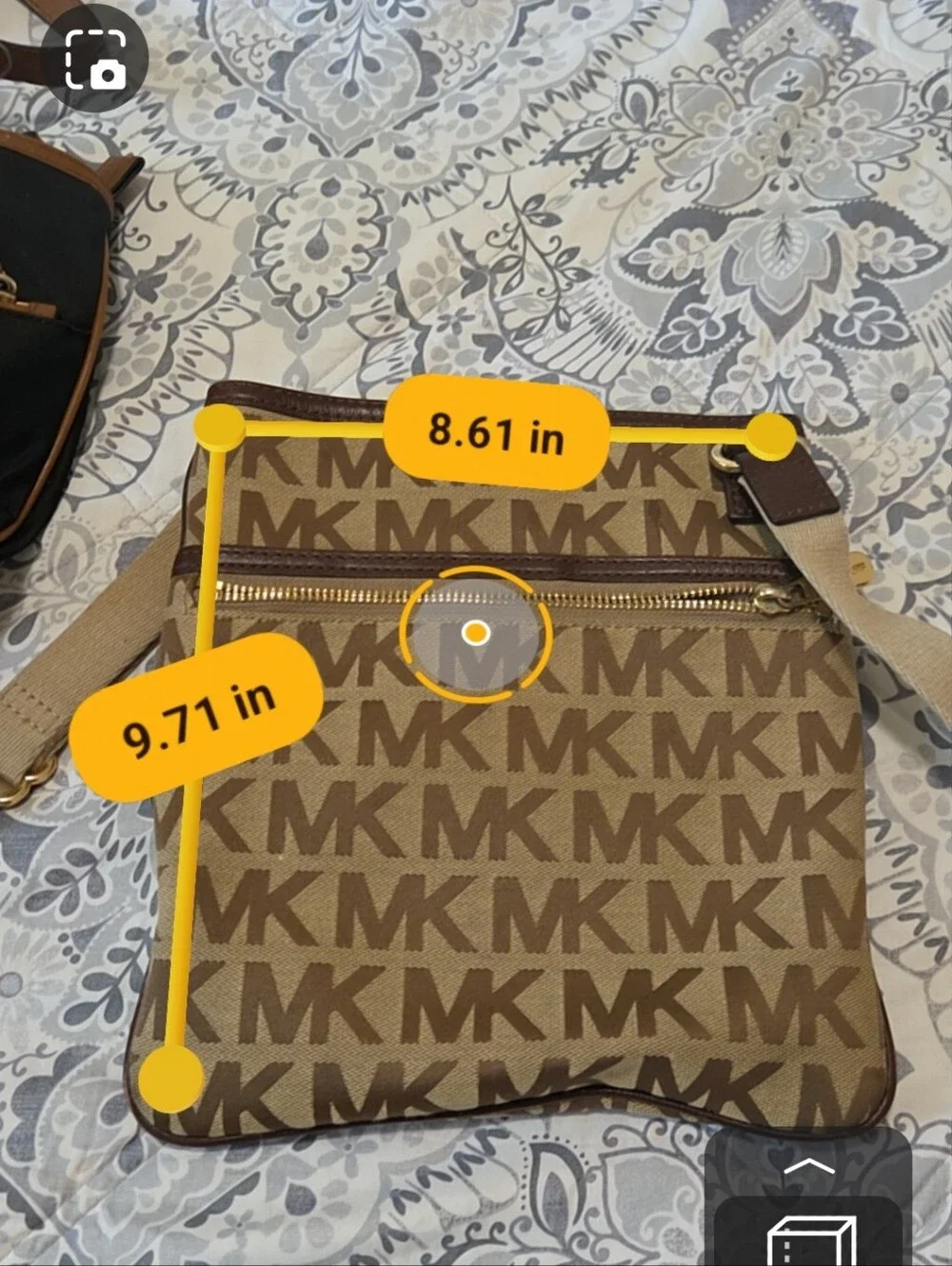 Michael Kors Brown/Tan MK Signature Crossbody Messenger Bag